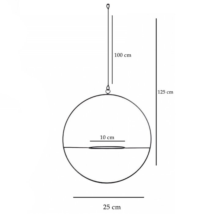 Aberto Design Jardinera de Metal Negra 25 x 25 x 25 cm